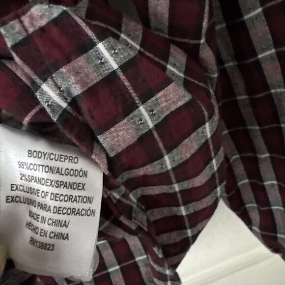 Cody James Men’s 2XL Plaid Western Work Shirt Long Sleeve Cotton Red Workwear - Picture 6 of 8